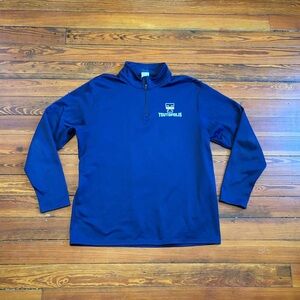 Men's Navy College Sweater 1/4 Zip Blue Sz L